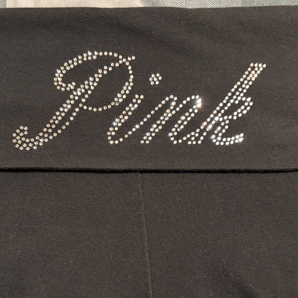 VS Pink Bling Foldover Flare Leggings